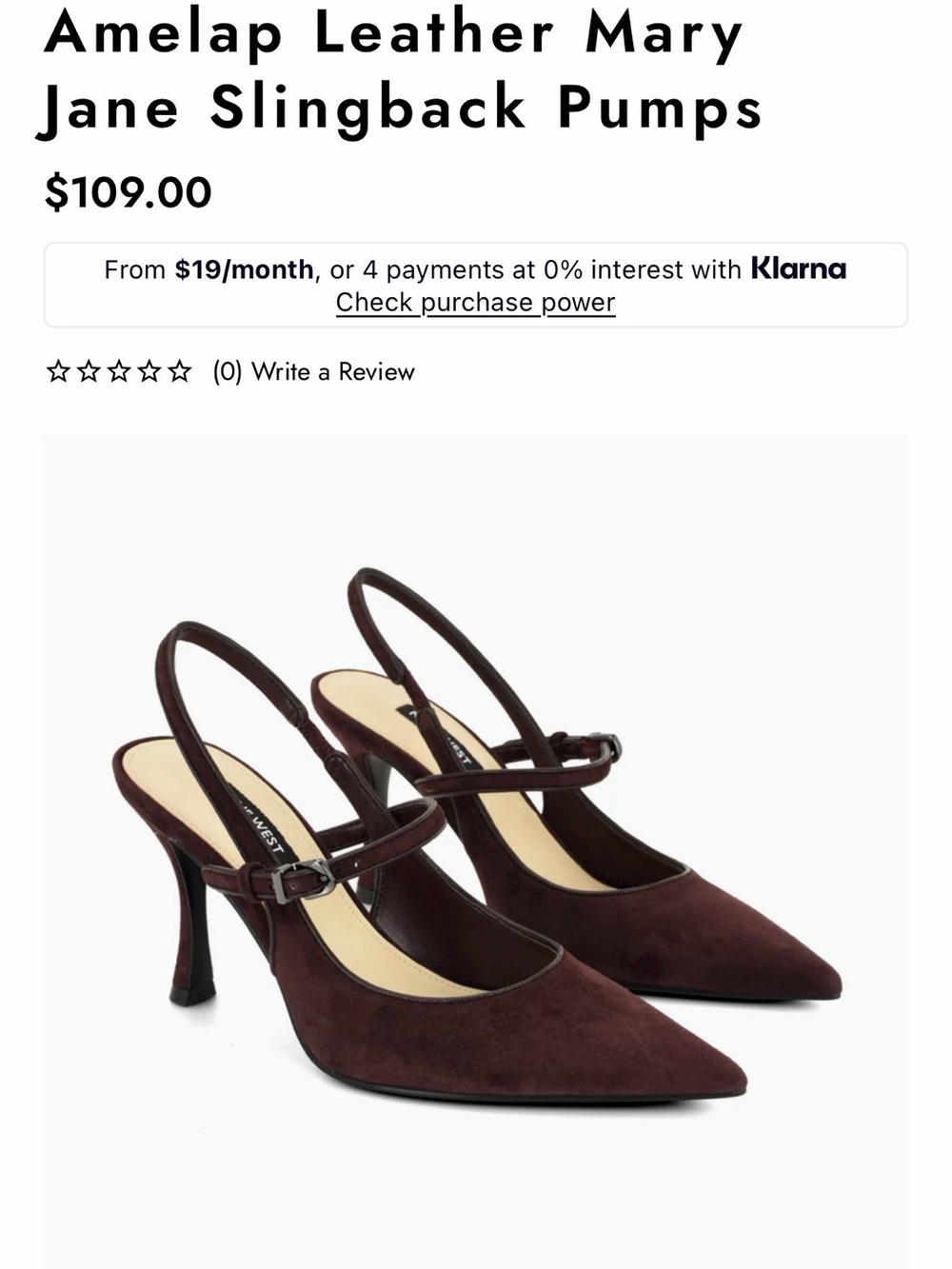 Nine West Brown Pointed-Toe Slingback Heels - Picture 4 of 5